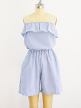 Seersucker Striped Playsuit Jumpsuit arcadeshops.com