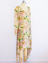 Holly's Harp Floral Silk Chiffon Dress Dress arcadeshops.com