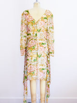 Holly's Harp Floral Silk Chiffon Dress Dress arcadeshops.com