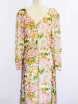 Holly's Harp Floral Silk Chiffon Dress Dress arcadeshops.com