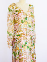 Holly's Harp Floral Silk Chiffon Dress Dress arcadeshops.com
