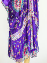 Embroidered Silk Sequined Caftan Dress arcadeshops.com