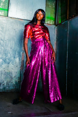 Arnold Scaasi Colorblock Sequin Jumpsuit Suit arcadeshops.com