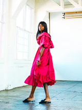 Yves Saint Laurent Taffeta Ruffled Peasant Dress Dress arcadeshops.com