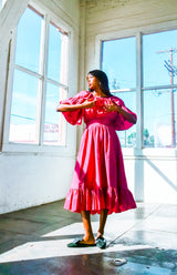 Yves Saint Laurent Taffeta Ruffled Peasant Dress Dress arcadeshops.com