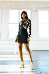Patrick Kelly Gold Button Embellished Dress Dress arcadeshops.com