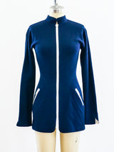 Geoffrey Beene Navy Zippered Knit Mini Dress Dress arcadeshops.com