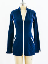 Geoffrey Beene Navy Zippered Knit Mini Dress Dress arcadeshops.com