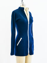 Geoffrey Beene Navy Zippered Knit Mini Dress Dress arcadeshops.com