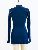 Geoffrey Beene Navy Zippered Knit Mini Dress Dress arcadeshops.com