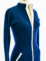 Geoffrey Beene Navy Zippered Knit Mini Dress Dress arcadeshops.com