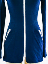 Geoffrey Beene Navy Zippered Knit Mini Dress Dress arcadeshops.com