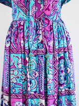 Donald Brooks Patchwork Print Halter Gown with Scarf Dress arcadeshops.com