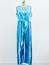 1960's Blue Lurex Jumpsuit Jumpsuit arcadeshops.com