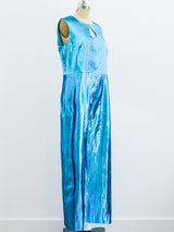 1960's Blue Lurex Jumpsuit Jumpsuit arcadeshops.com