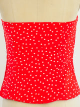 Mila Schon Polka Dot Silk Bustier Top arcadeshops.com