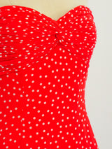 Mila Schon Polka Dot Silk Bustier Top arcadeshops.com