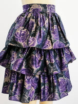 Ungaro Tiered Floral Skirt Skirt arcadeshops.com
