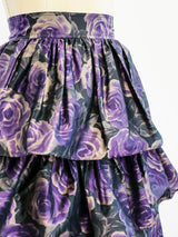Ungaro Tiered Floral Skirt Skirt arcadeshops.com