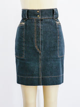 Alaia Black Denim Zip Around Skirt Skirt arcadeshops.com