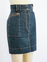 Alaia Black Denim Zip Around Skirt Skirt arcadeshops.com