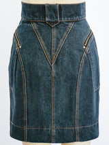 Alaia Black Denim Zip Around Skirt Skirt arcadeshops.com