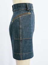 Alaia Black Denim Zip Around Skirt Skirt arcadeshops.com