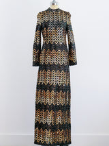 1970's Chevron Sequined Gown Dress arcadeshops.com