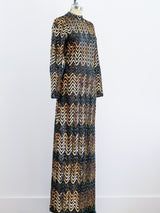 1970's Chevron Sequined Gown Dress arcadeshops.com