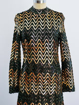 1970's Chevron Sequined Gown Dress arcadeshops.com