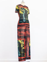 Jean Paul Gaultier Printed Mesh Ensemble Two Piece arcadeshops.com
