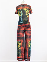 Jean Paul Gaultier Printed Mesh Ensemble Two Piece arcadeshops.com
