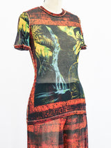 Jean Paul Gaultier Printed Mesh Ensemble Two Piece arcadeshops.com