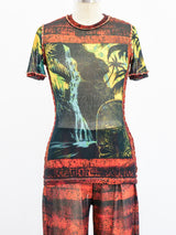 Jean Paul Gaultier Printed Mesh Ensemble Two Piece arcadeshops.com