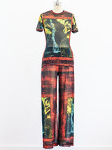 Jean Paul Gaultier Printed Mesh Ensemble Two Piece arcadeshops.com