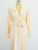 Ivory Raw Silk Belted Jumpsuit Jumpsuit arcadeshops.com