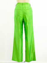 Dolce & Gabbana Kelly Green Silk Pants Bottom arcadeshops.com
