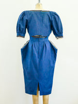 Sculptural Blue Linen Dress Dress arcadeshops.com