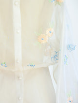 Floral Embellished Sheer Top Top arcadeshops.com