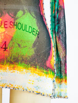 Jean Paul Gaultier Face Print Mesh Top Top arcadeshops.com