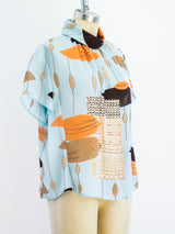 Louis Feraud Mid Century Print Top Top arcadeshops.com