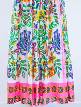 1960s Neon Floral Print Sleeveless Dress Dress arcadeshops.com