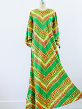 Thai Silk Paisley Print Caftan Dress arcadeshops.com