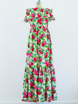 Spring 1977 YSL Rose Print Gown Dress arcadeshops.com