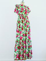 Spring 1977 YSL Rose Print Gown Dress arcadeshops.com
