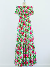 Spring 1977 YSL Rose Print Gown Dress arcadeshops.com