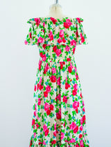 Spring 1977 YSL Rose Print Gown Dress arcadeshops.com