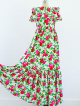 Spring 1977 YSL Rose Print Gown Dress arcadeshops.com