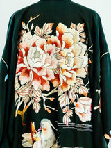 Antique Floral Embroidered Silk Kimono Jacket arcadeshops.com