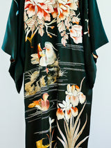 Antique Floral Embroidered Silk Kimono Jacket arcadeshops.com